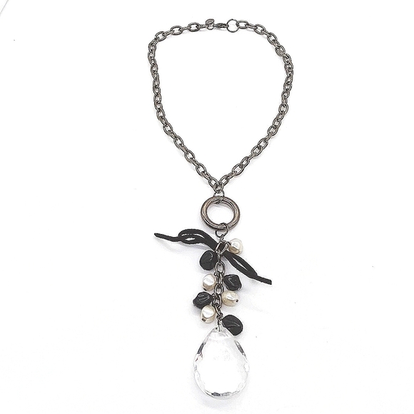 NEW CHICO'S Faux Stone / Pearl Statement Pendant Necklace - Picture 1 of 5